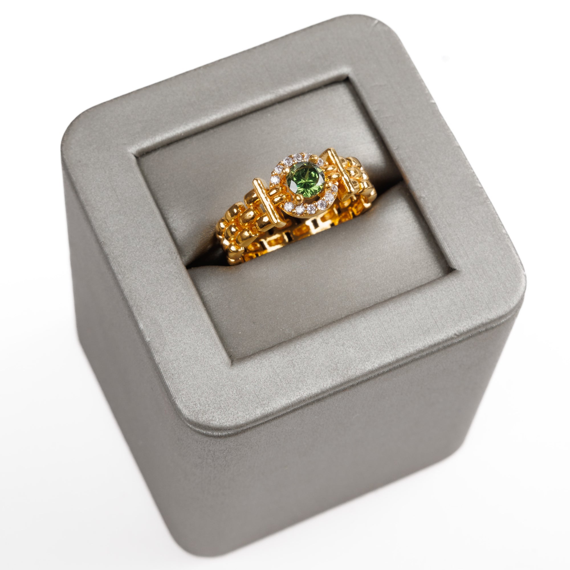 Rolex Ring (Peridot) - Silver 925 & Gold Plated