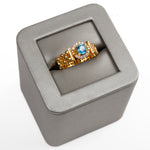 Rolex Ring (Aquamarine) - Silver 925 & Gold Plated