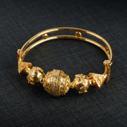 Handmade Kara Bangle (D4) - 925 Silver & 24K Gold Plated