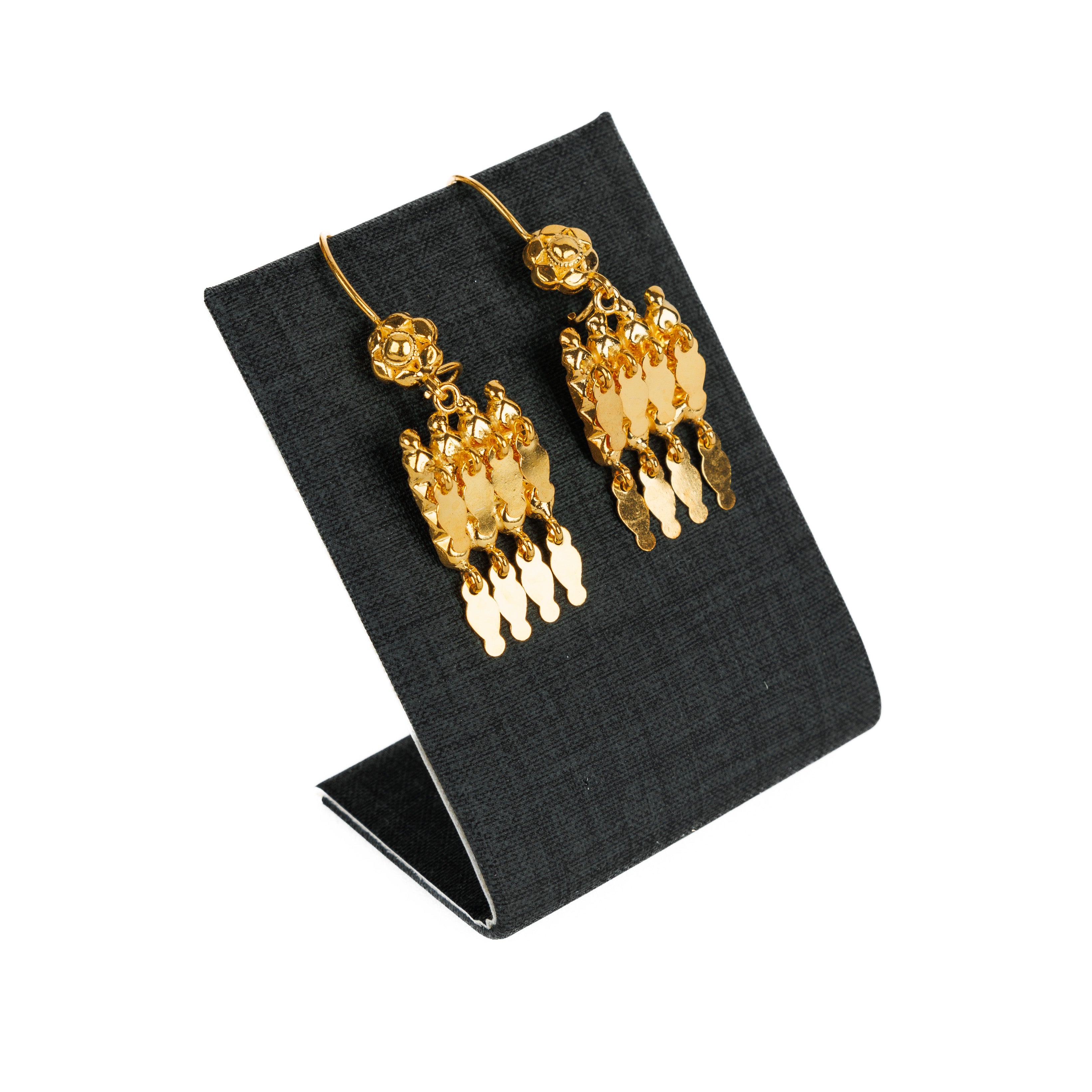 أقراط نمط الإماراتية (D3) - Silver 925 و Gold Plated