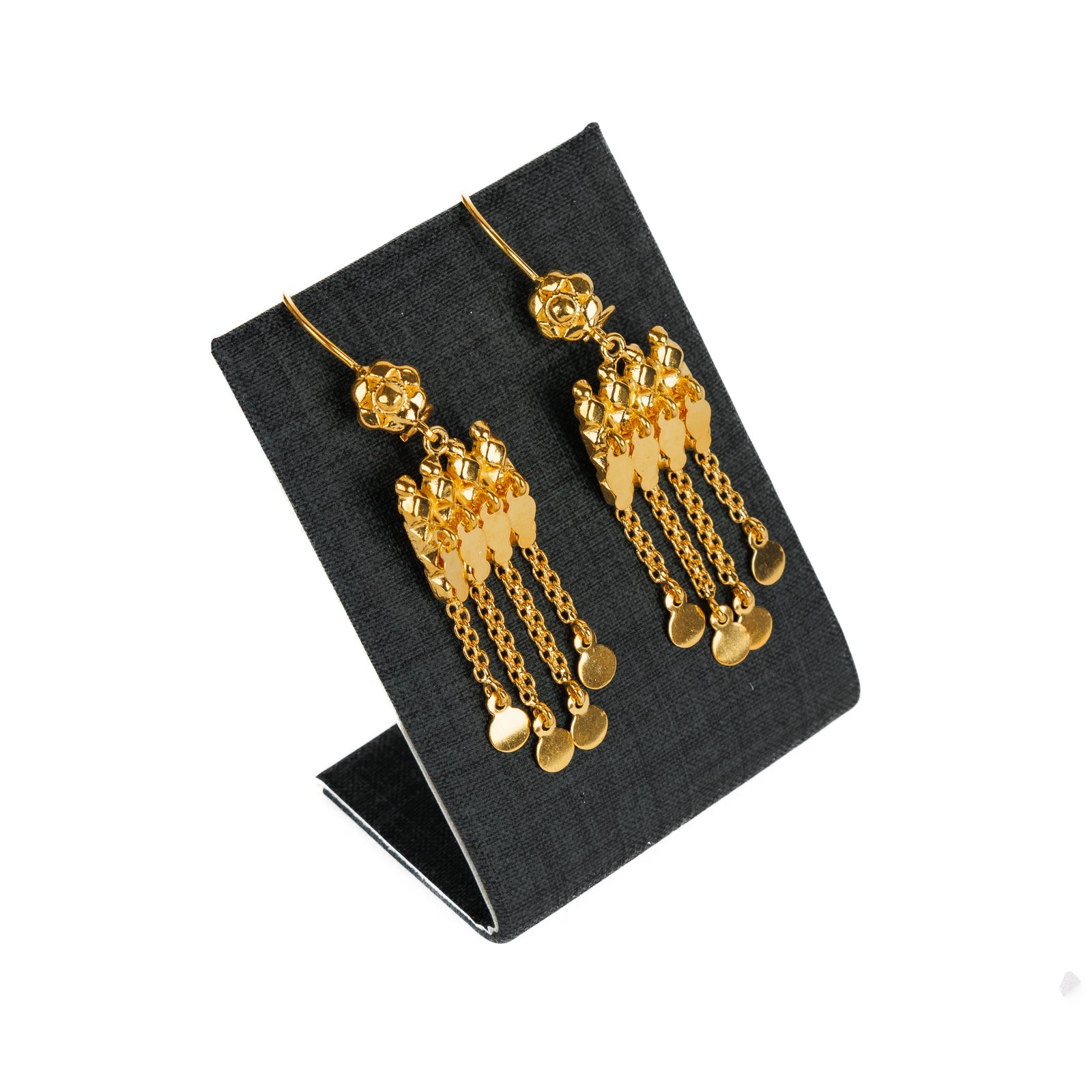 Emirati Style Earrings (D1) - Silver 925 & Gold Plated