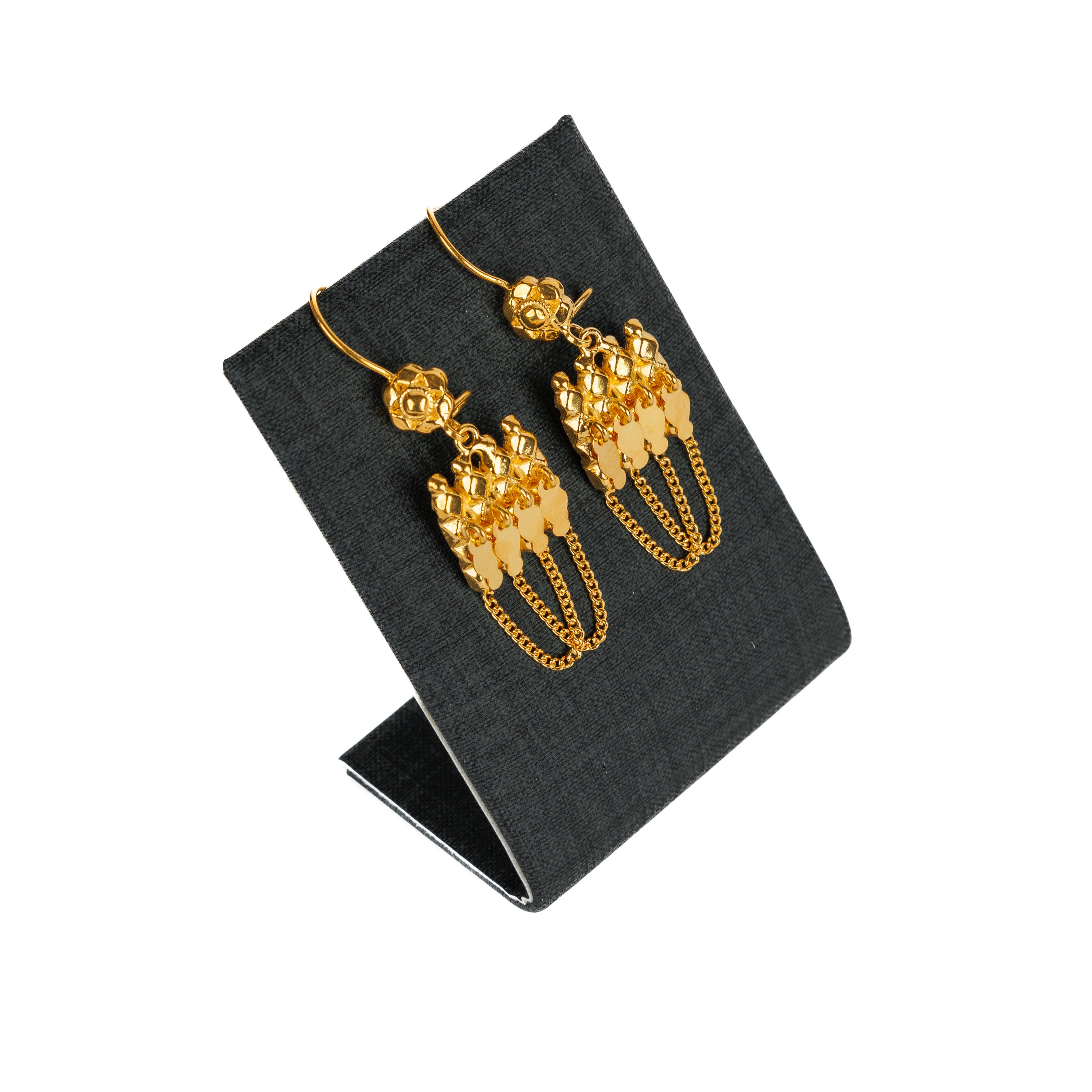 أقراط نمط الإماراتية (D2) - Silver 925 و Gold Plated