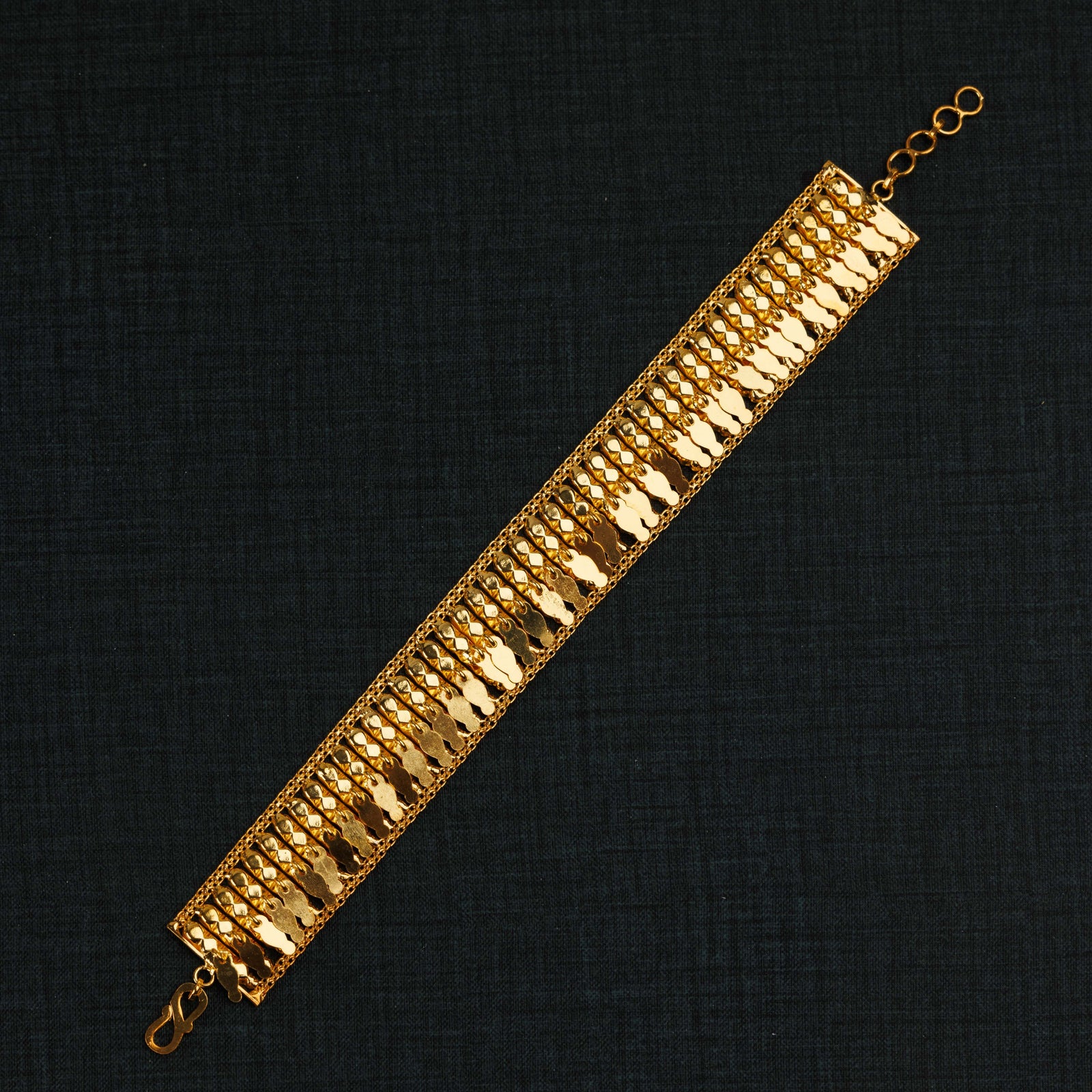 Emirati Style Bracelet (D1) - Silver 925 & Gold Plated