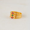 Triple Line Ring with stones (D1) - Silver 925 & Gold Plated