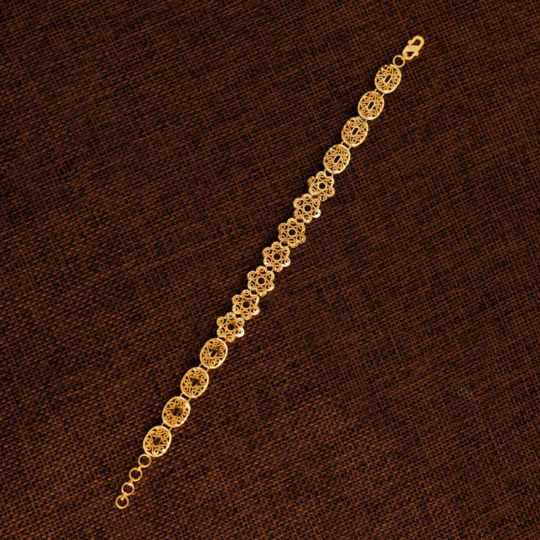 Casting Bracelet (D31) - Silver 925 & Gold Plated