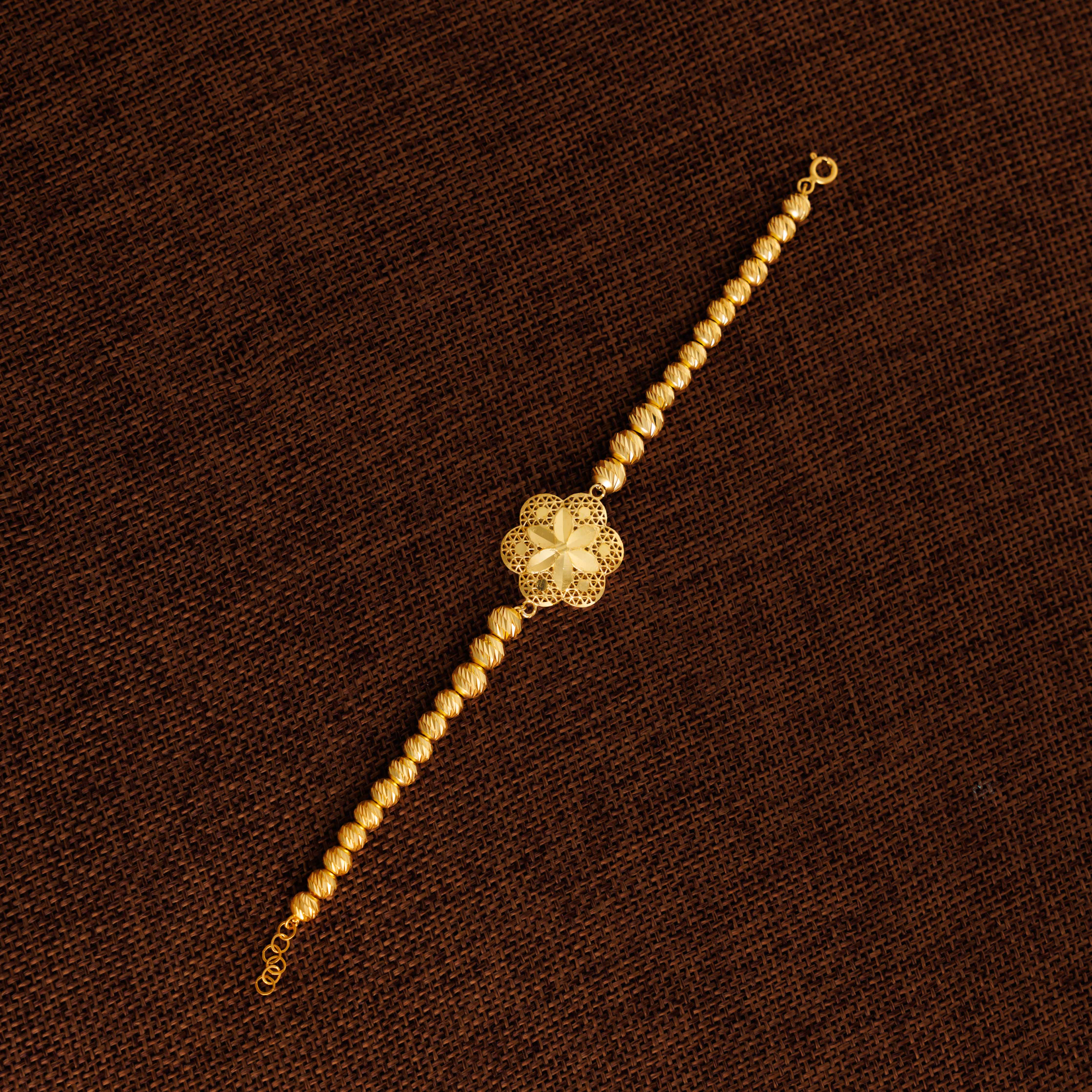 Clover Bracelet with Beads (D1) - Silver 925 & Gold Plated