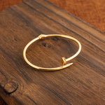 Gold Plated Cuff Bracelet (D4) - Silver 925