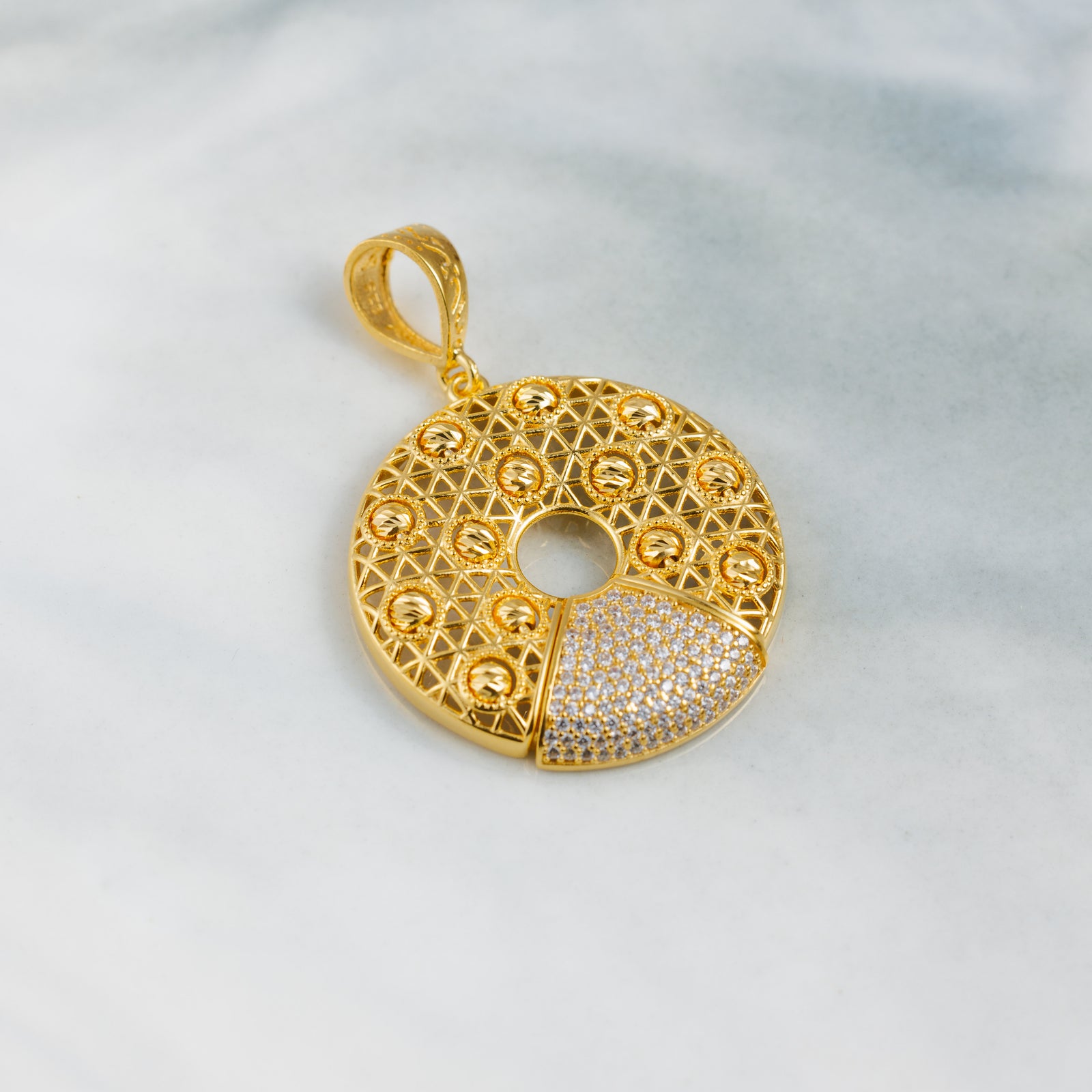 Zircon Pendant (D2) - Silver 925 & Gold Plated