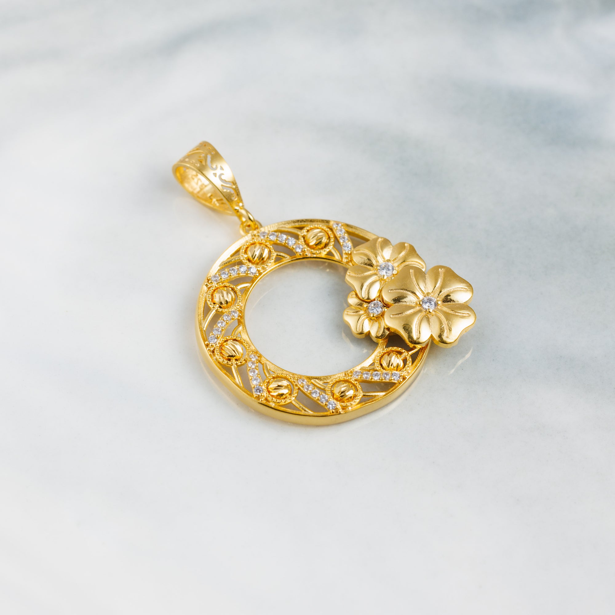 Zircon Pendant (D3) - Silver 925 & Gold Plated