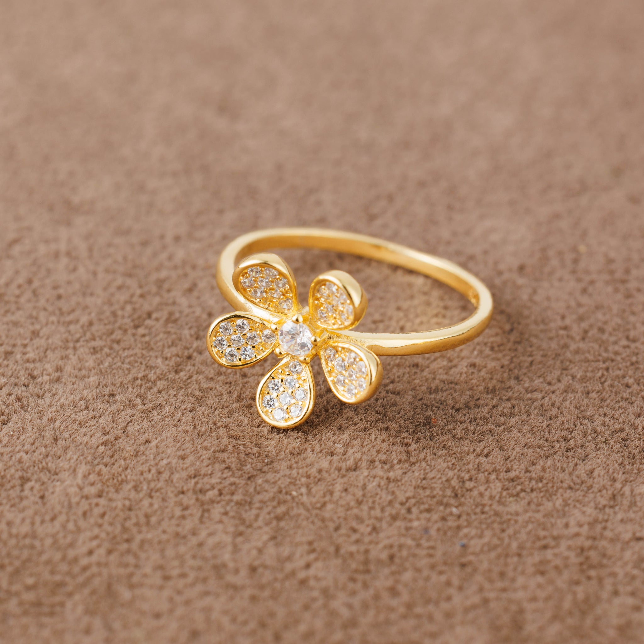 Zircon Ring (D5) - Silver 925 & Gold Plated