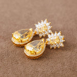 Zircon Push Back Earrings (D1) - Silver 925 & Gold Plated