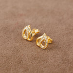 Zircon Push Back Earrings (D2) - Silver 925 & Gold Plated