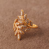 Zircon Leaf Ring (D1) - Silver 925 & Gold Plated