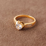 Zircon Ring (D13) - Silver 925 & Gold Plated