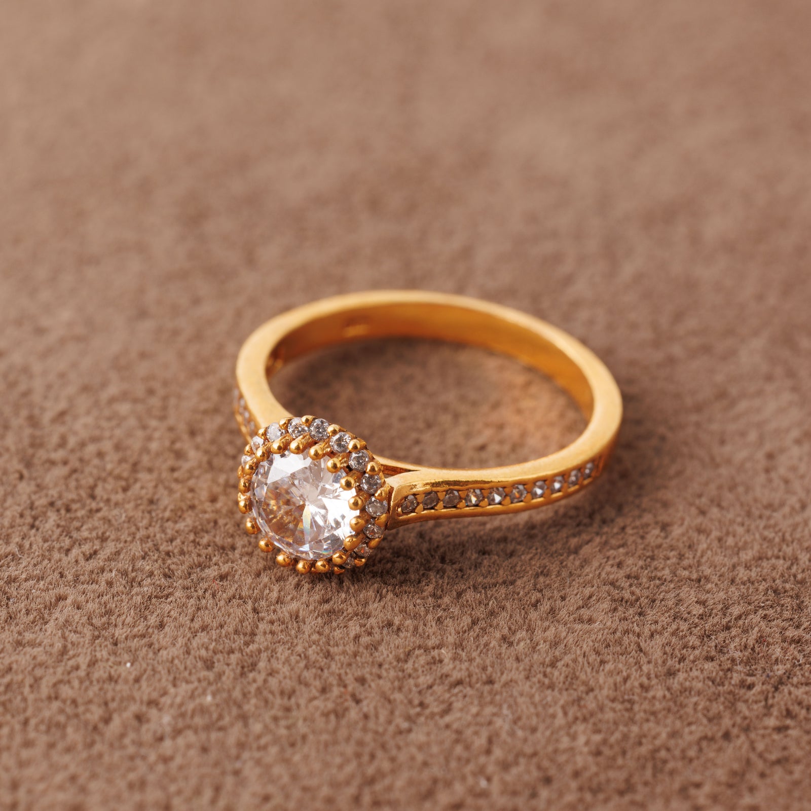 Zircon Ring (D22) - Silver 925 & Gold Plated