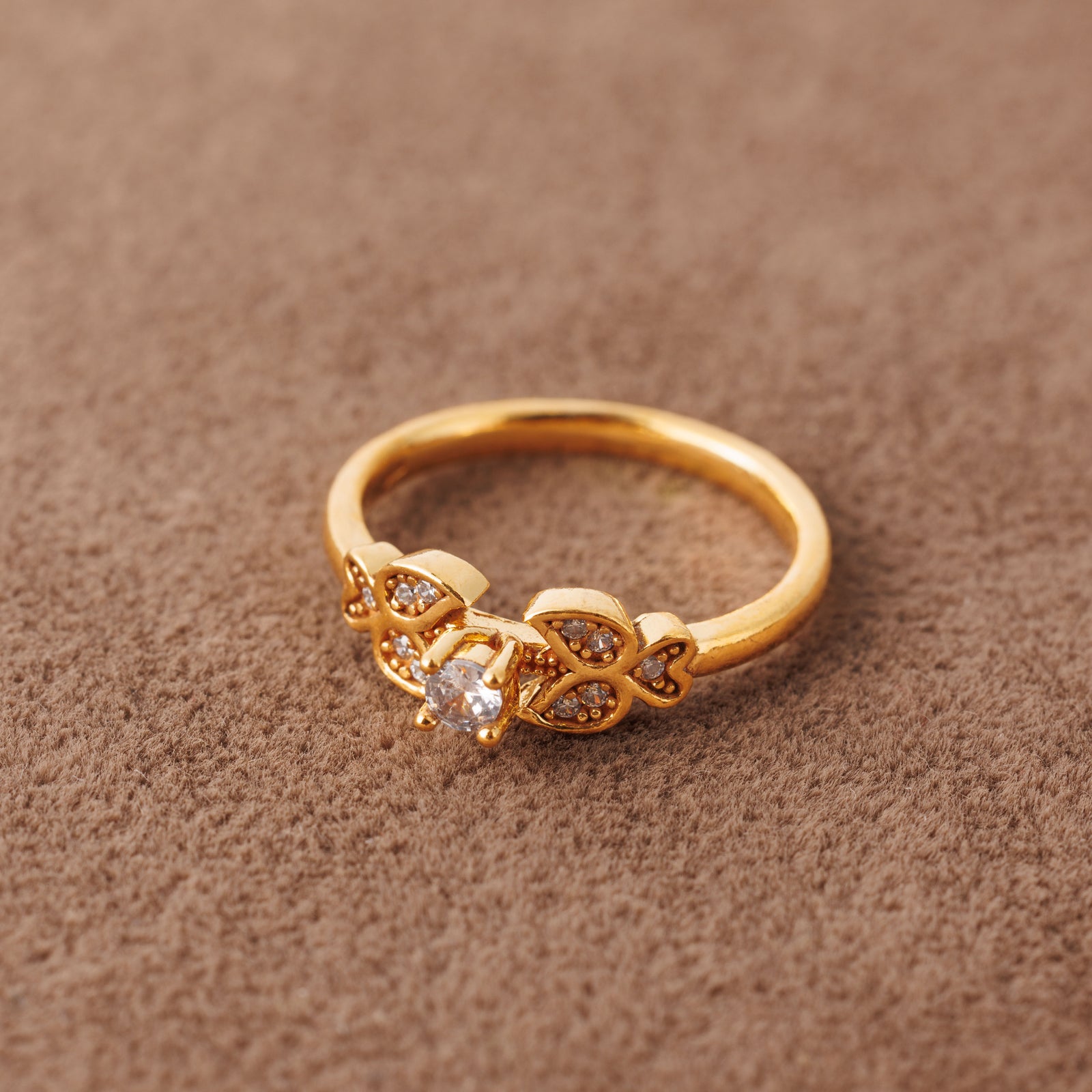 Zircon Ring (D16) - Silver 925 & Gold Plated