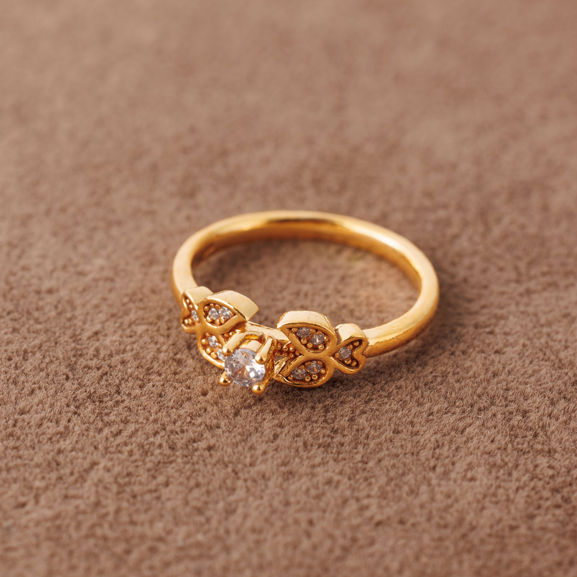 Zircon Ring (D16) - Silver 925 & Gold Plated