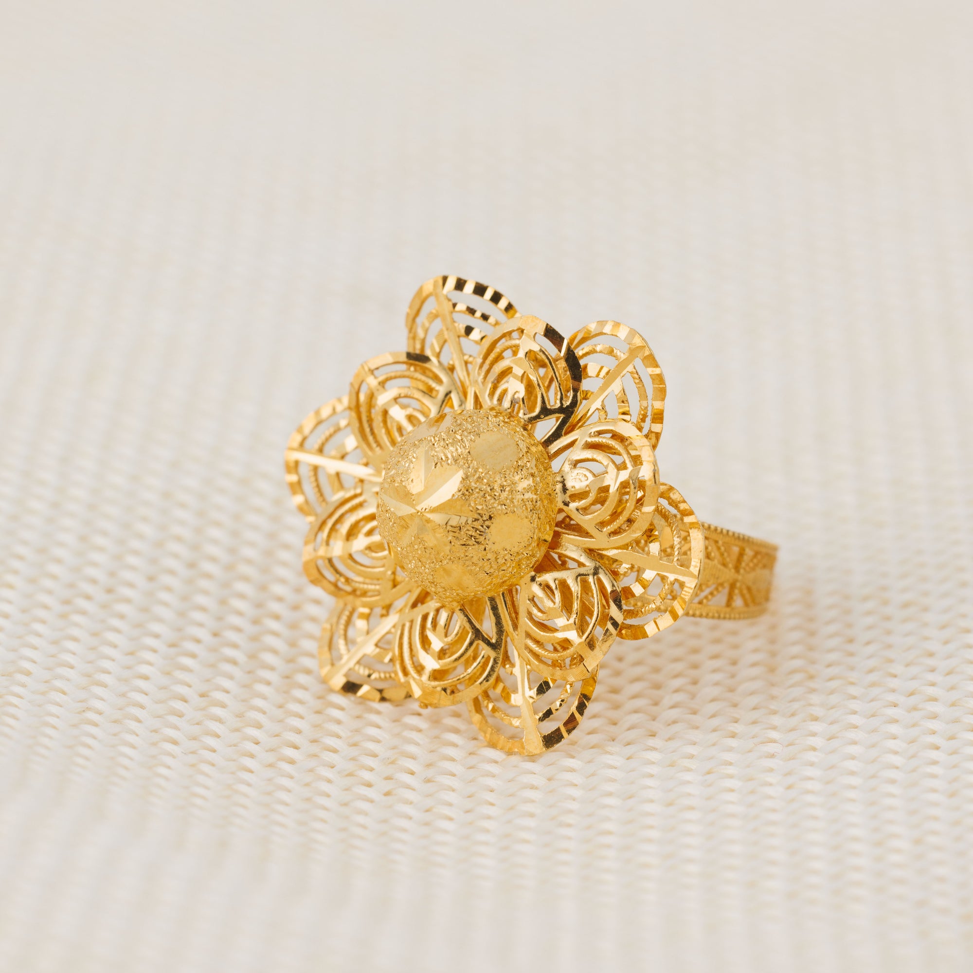 Double Flower Ring (RP) - Silver 925 & Gold Plated