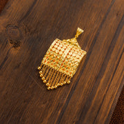 قلادة مربعة (D10) - Silver 925 و Gold Plated