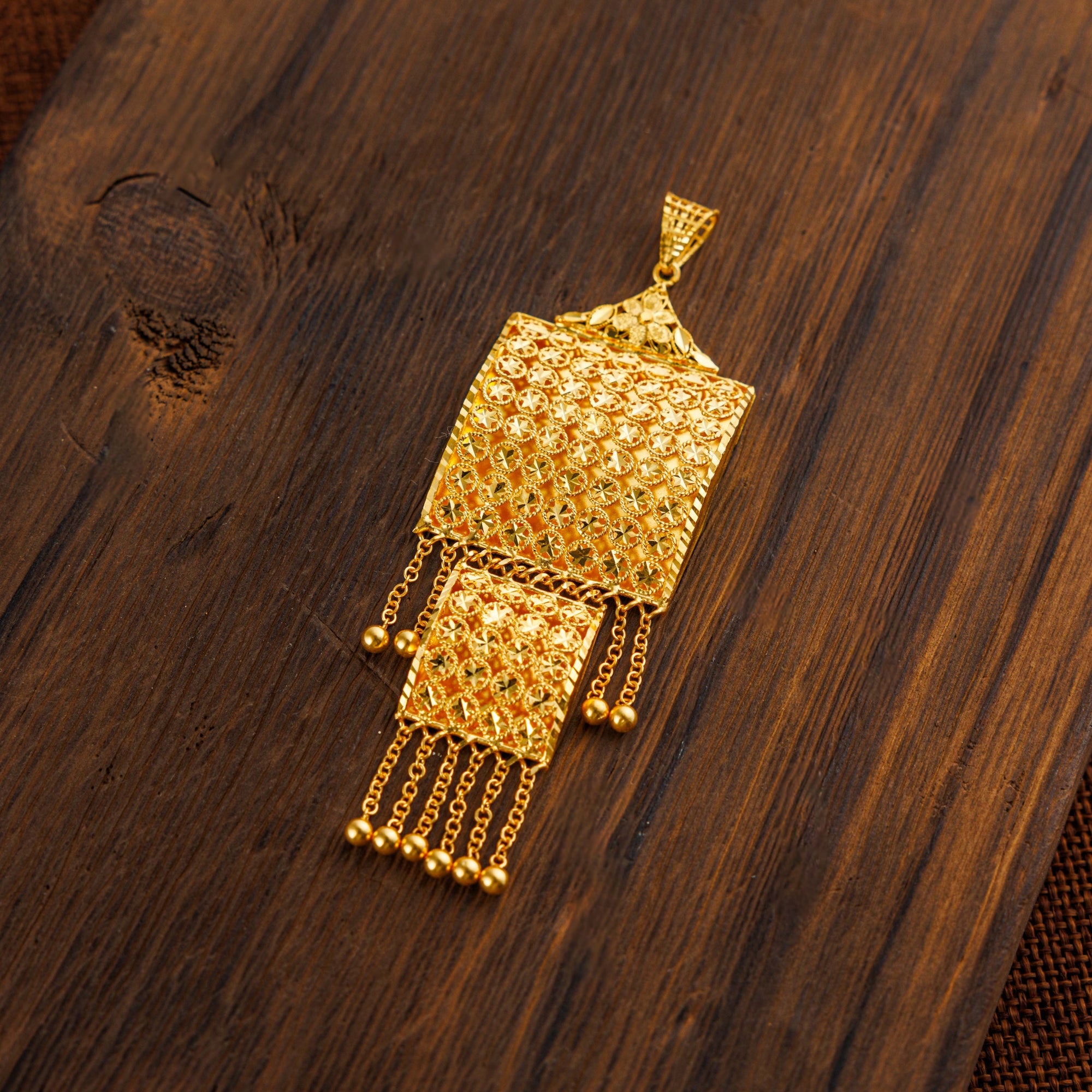 Square Casting Pendant (D1) - Silver 925 & Gold Plated