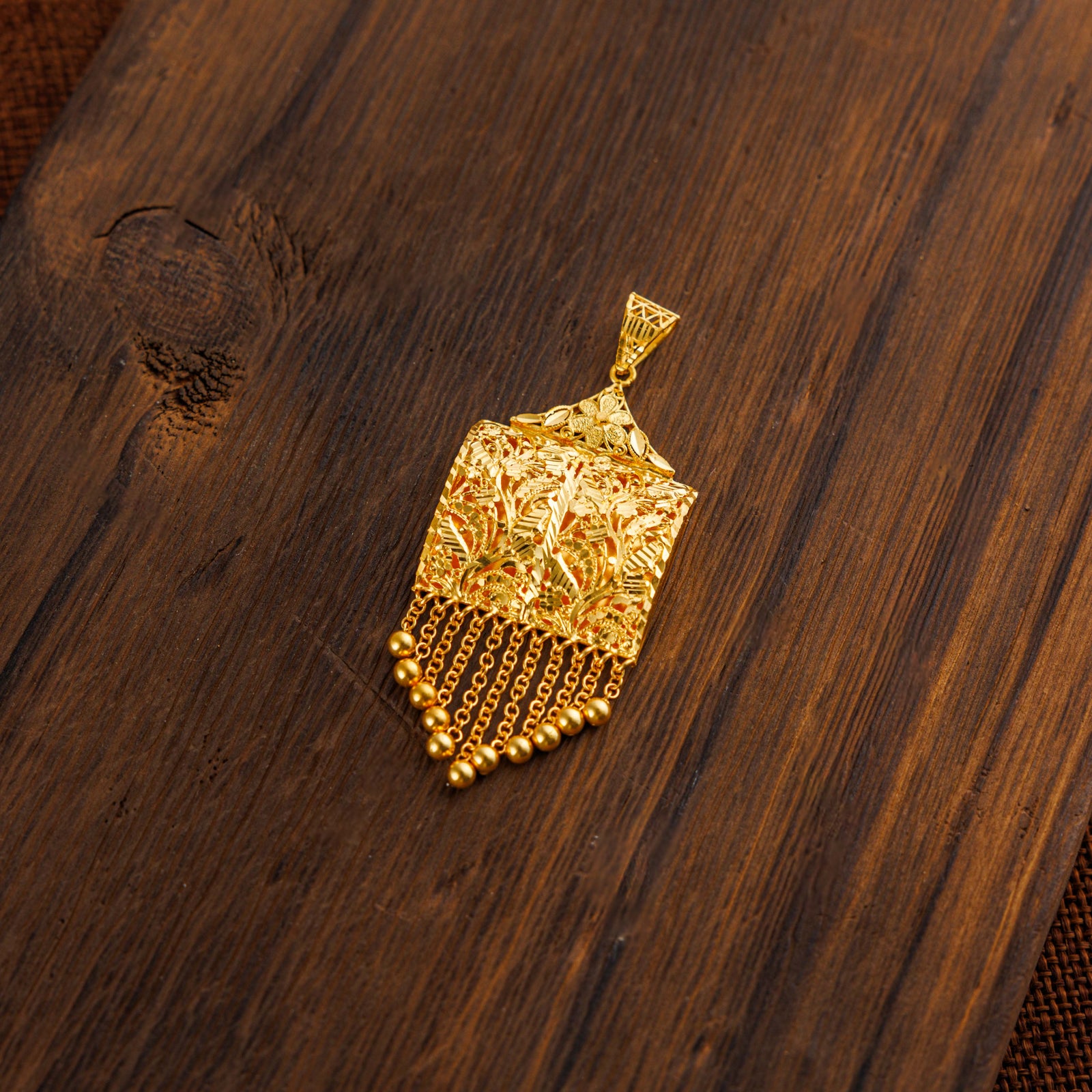 Square Casting Pendant (D12) - Silver 925 & Gold Plated