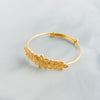 Leaf Flexible Child's Bangle (D5) - Silver 925 & Gold Plated