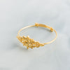 Leaf Flexible Child's Bangle (D1) - Silver 925 & Gold Plated