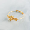 Leaf Flexible Child's Bangle (D12) - Silver 925 & Gold Plated