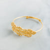 Leaf Flexible Child's Bangle (D10) - Silver 925 & Gold Plated