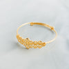 Leaf Flexible Child's Bangle (D9) - Silver 925 & Gold Plated