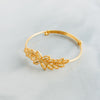 Leaf Flexible Child's Bangle (D6) - Silver 925 & Gold Plated