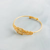 Leaf Flexible Child's Bangle (D2) - Silver 925 & Gold Plated