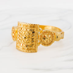 Traditional Casting Kada Bangle 3 - 925 Silver & 24K Gold Plated