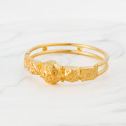 Handmade Kara Bangle (D7) - 925 Silver & 24K Gold Plated