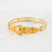 Handmade Kara Bangle (D12) - 925 Silver & 24K Gold Plated