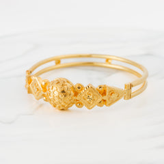 Handmade Kada Bangle 12 - 925 Silver & 24K Gold Plated