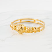 Handmade Kara Bangle (D9) - 925 Silver & 24K Gold Plated