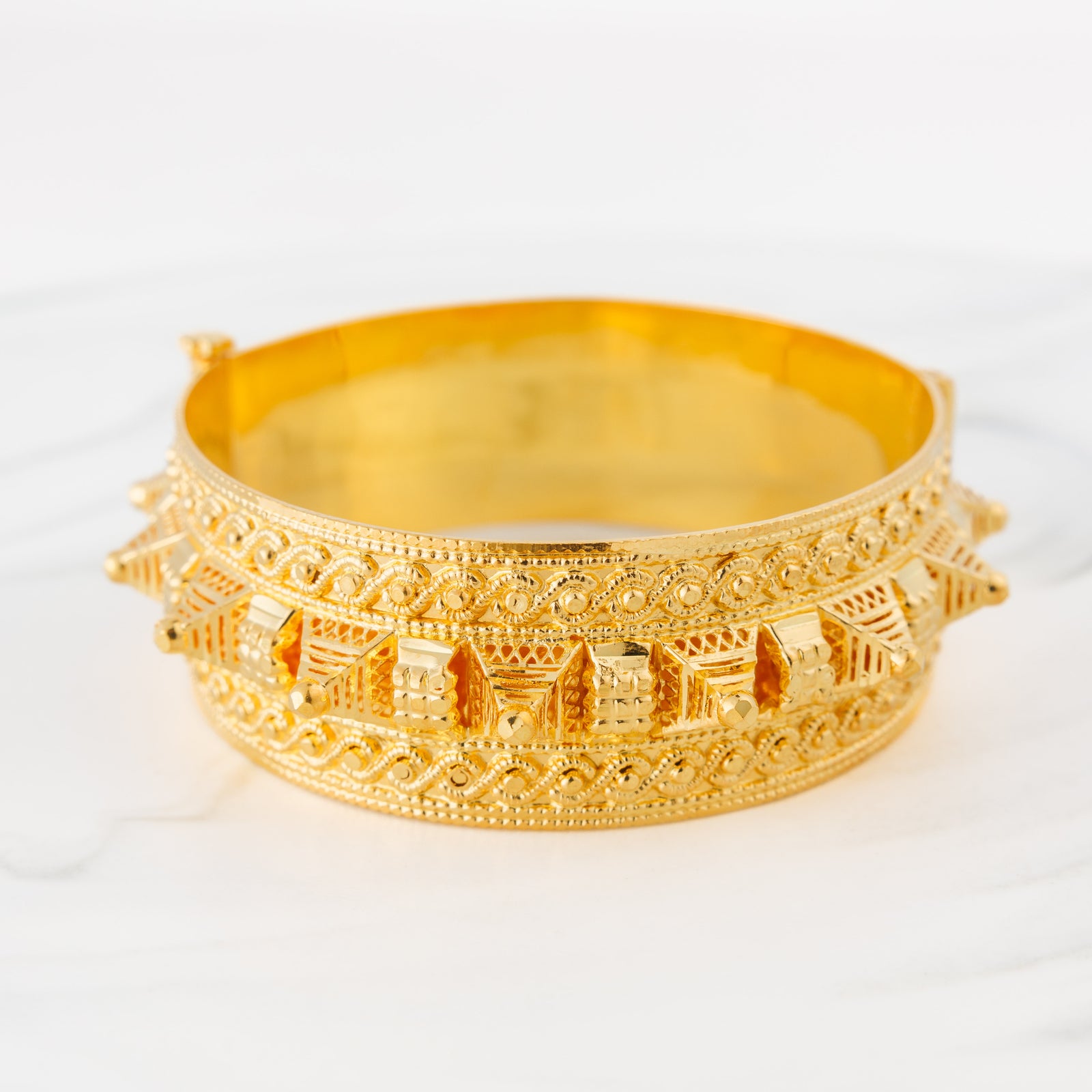 Mushawak Bangle (D63) -  Silver 925 & Gold Plated