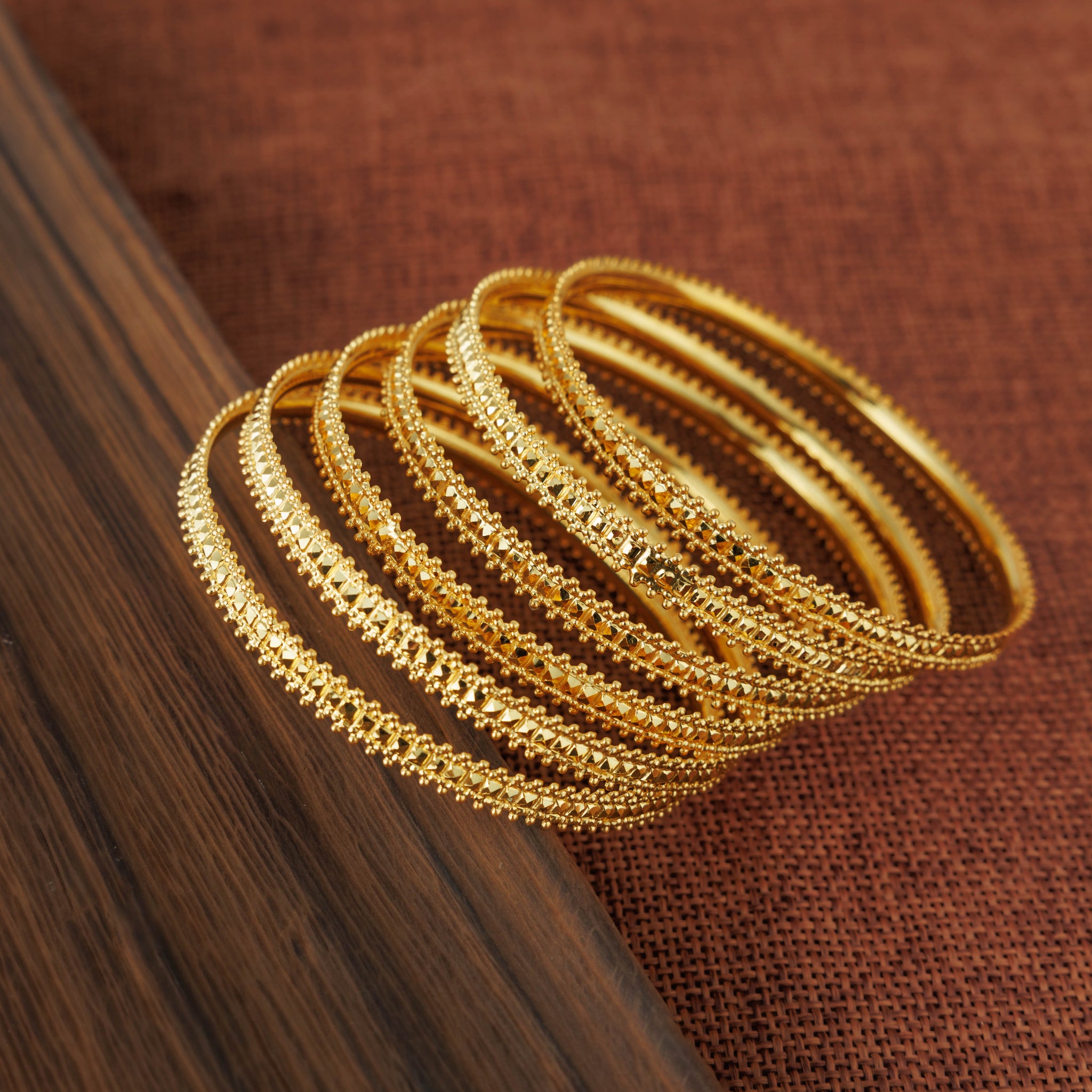 Adult's Bangles (D5-A) - Silver 925 & Gold Plated