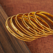 Adult's Bangles (D14-A) - 925 Silver & 24K Gold Plated