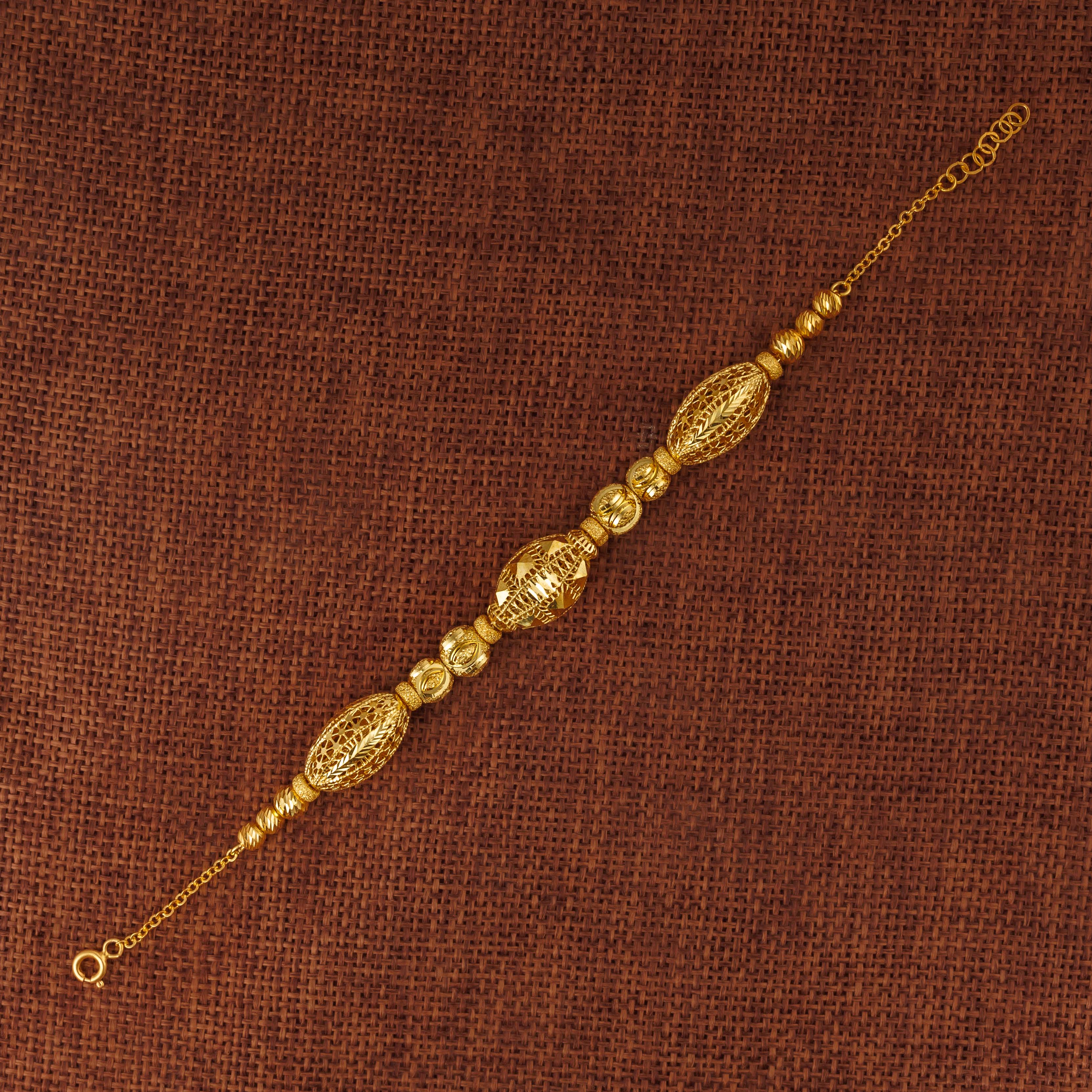 سوار RP Beads &amp; Ball (D34) - فضة 925 ومطلي بالذهب