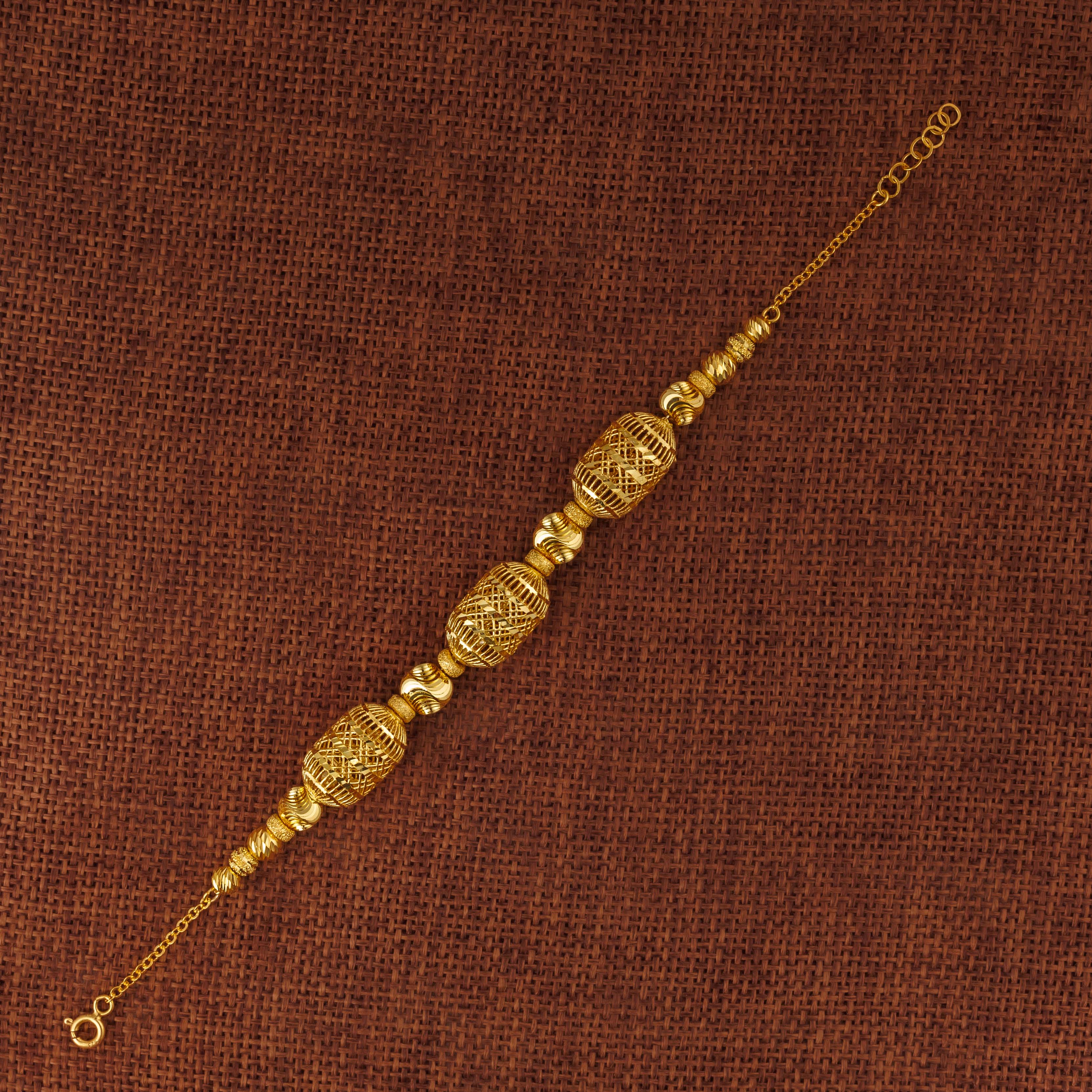 سوار RP Beads &amp; Ball (D52) - فضة 925 ومطلي بالذهب