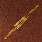 سوار منحنى نصف خط - (منقط) - Silver 925 و Gold Plated