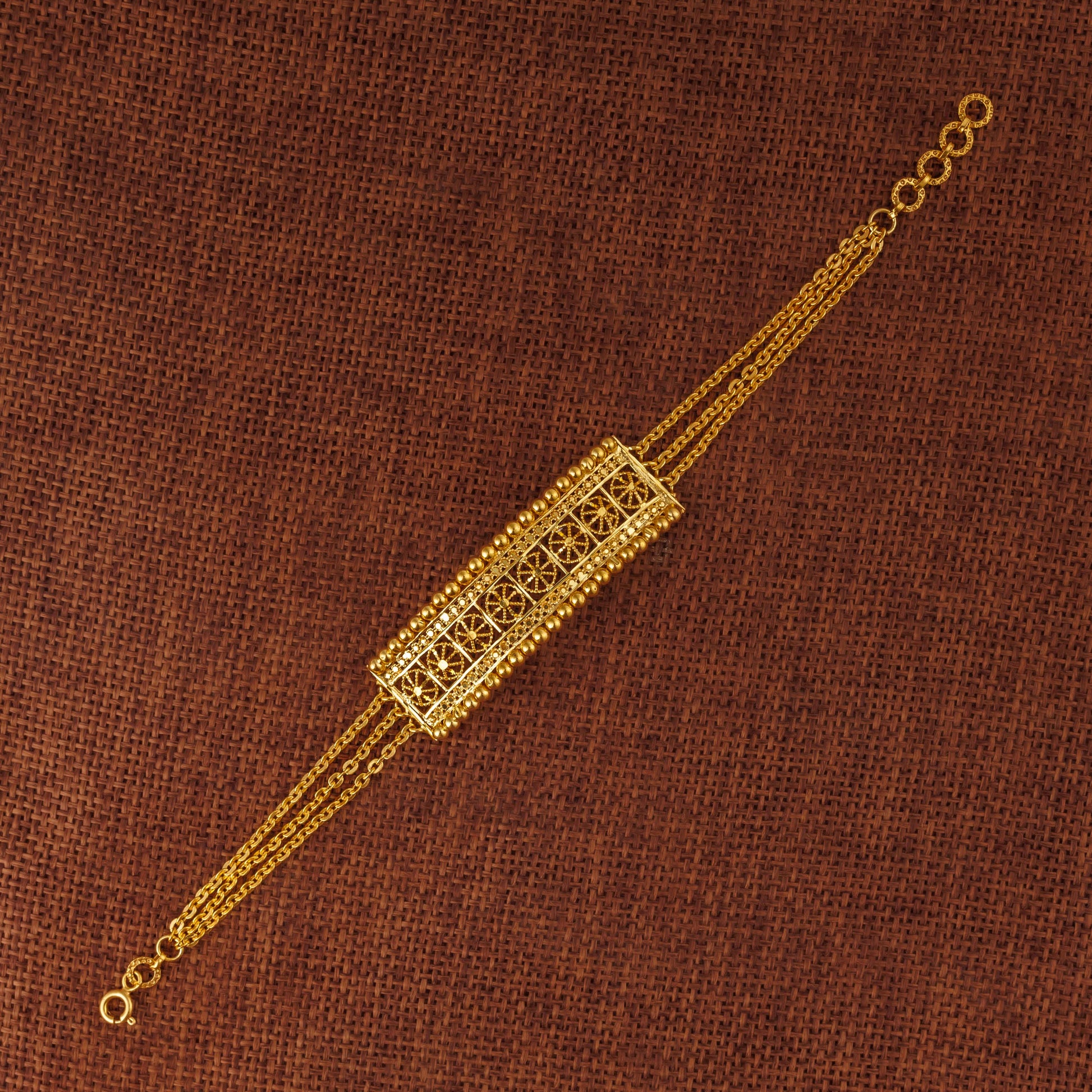 Gold Plated Sterling Silver 925 flower bracelet, image 1 of 3