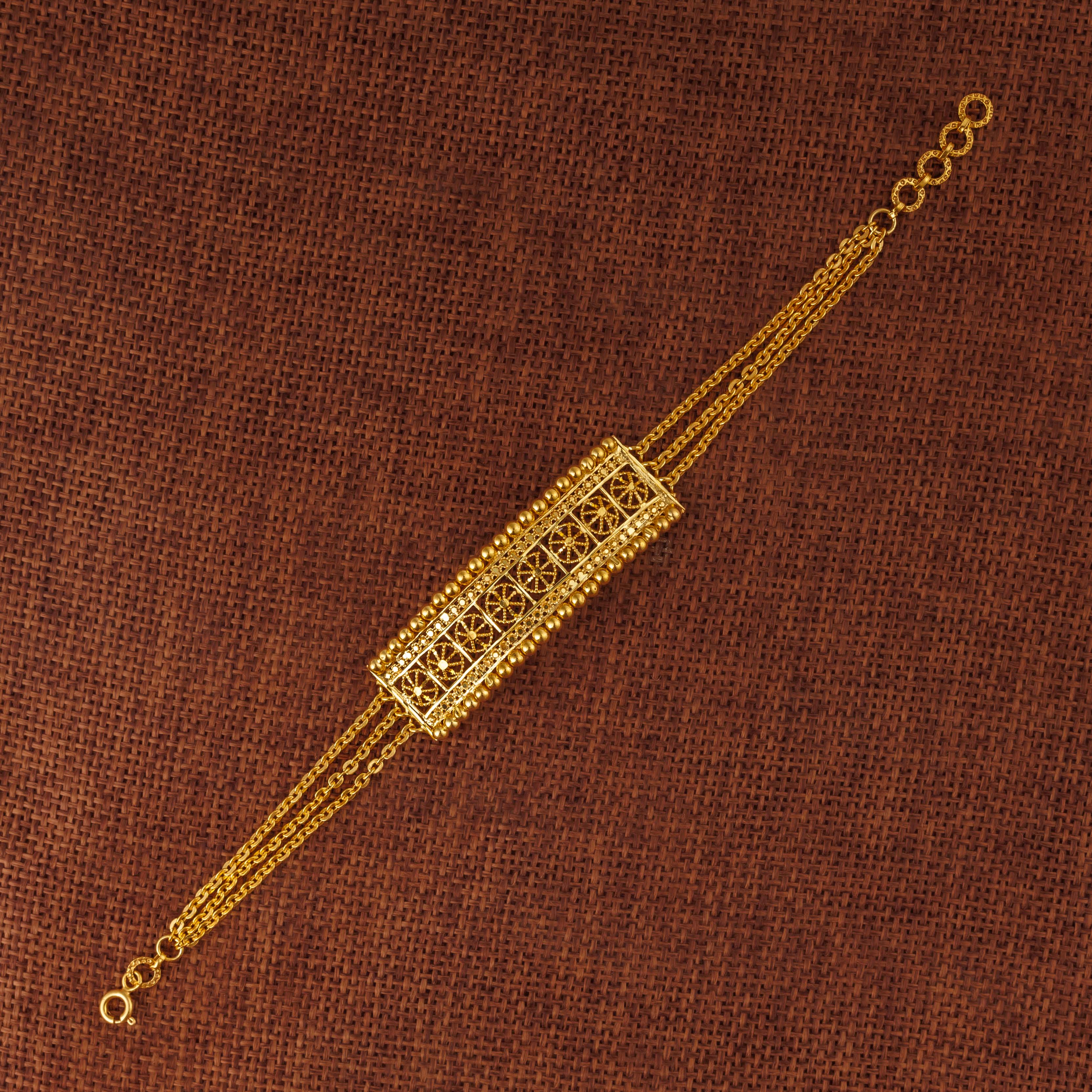 Gold Plated Sterling Silver 925 flower bracelet, image 1 of 3