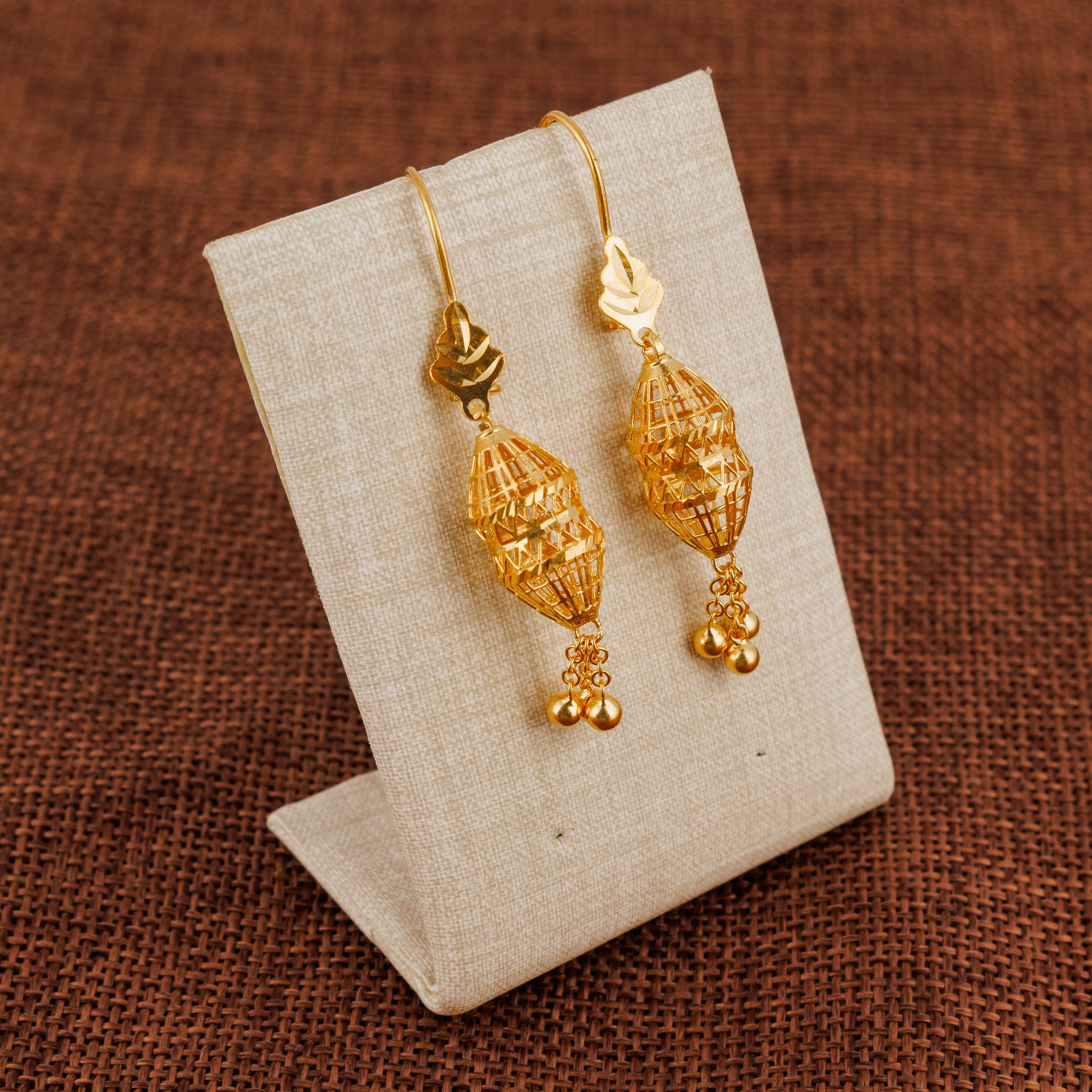 Barrel Shaped Earrings (D2) - Silver 925 & Gold Plated