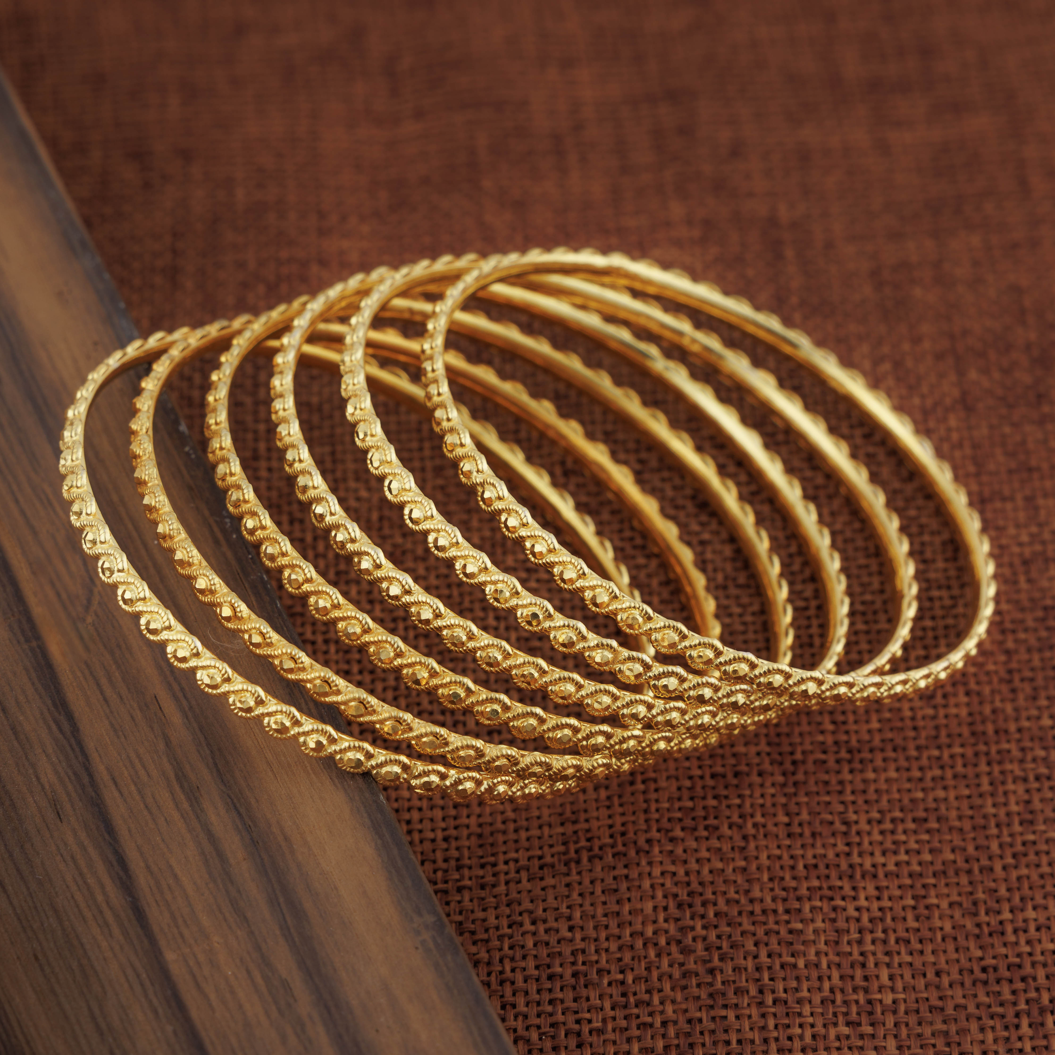 Adult's Bangles (D46-N) - Silver 925 & Gold Plated