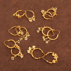 Hoop Earrings Mix - 925 Silver & 24K Gold Plated