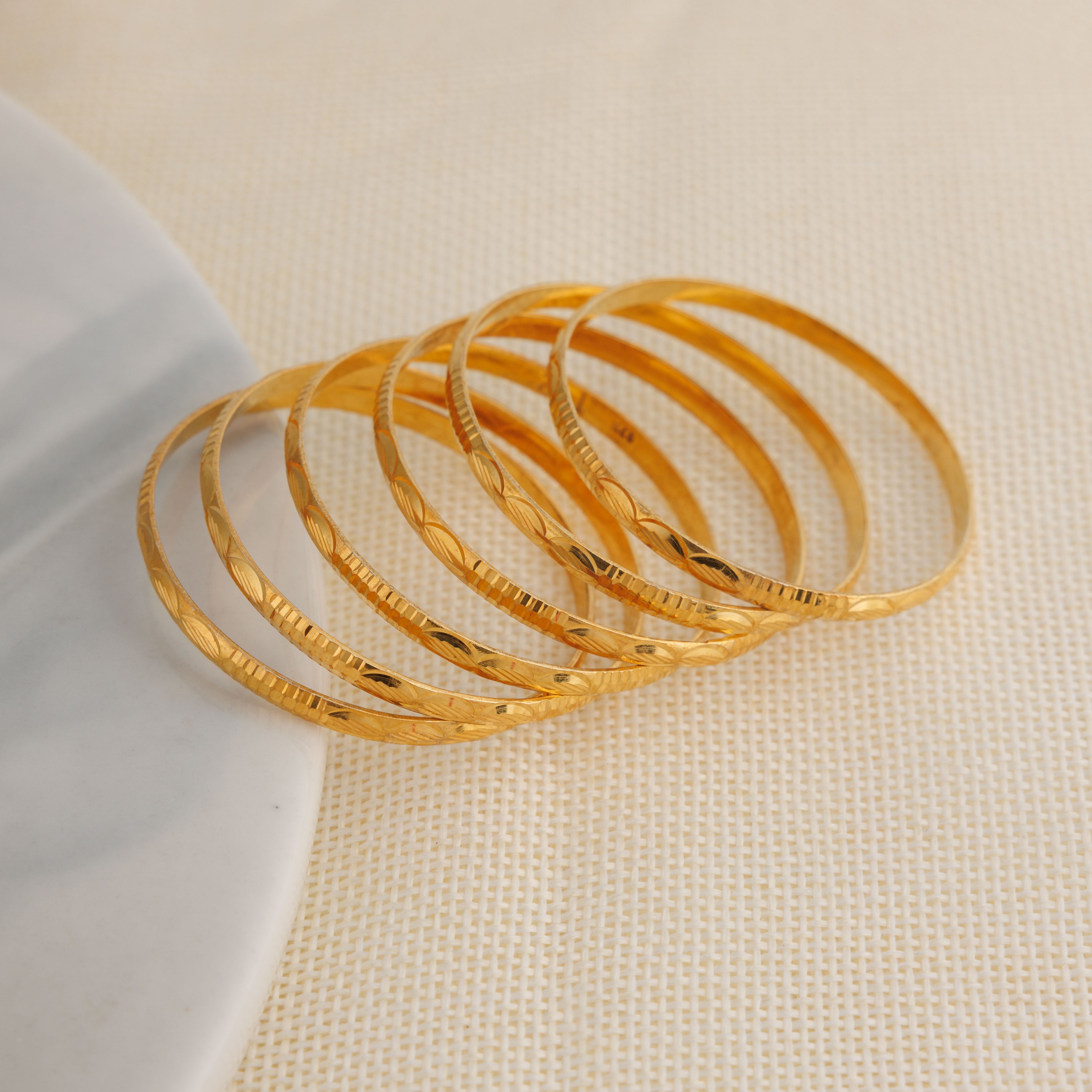 Kid's Bangles (D20-N) - Silver 925 & Gold Plated