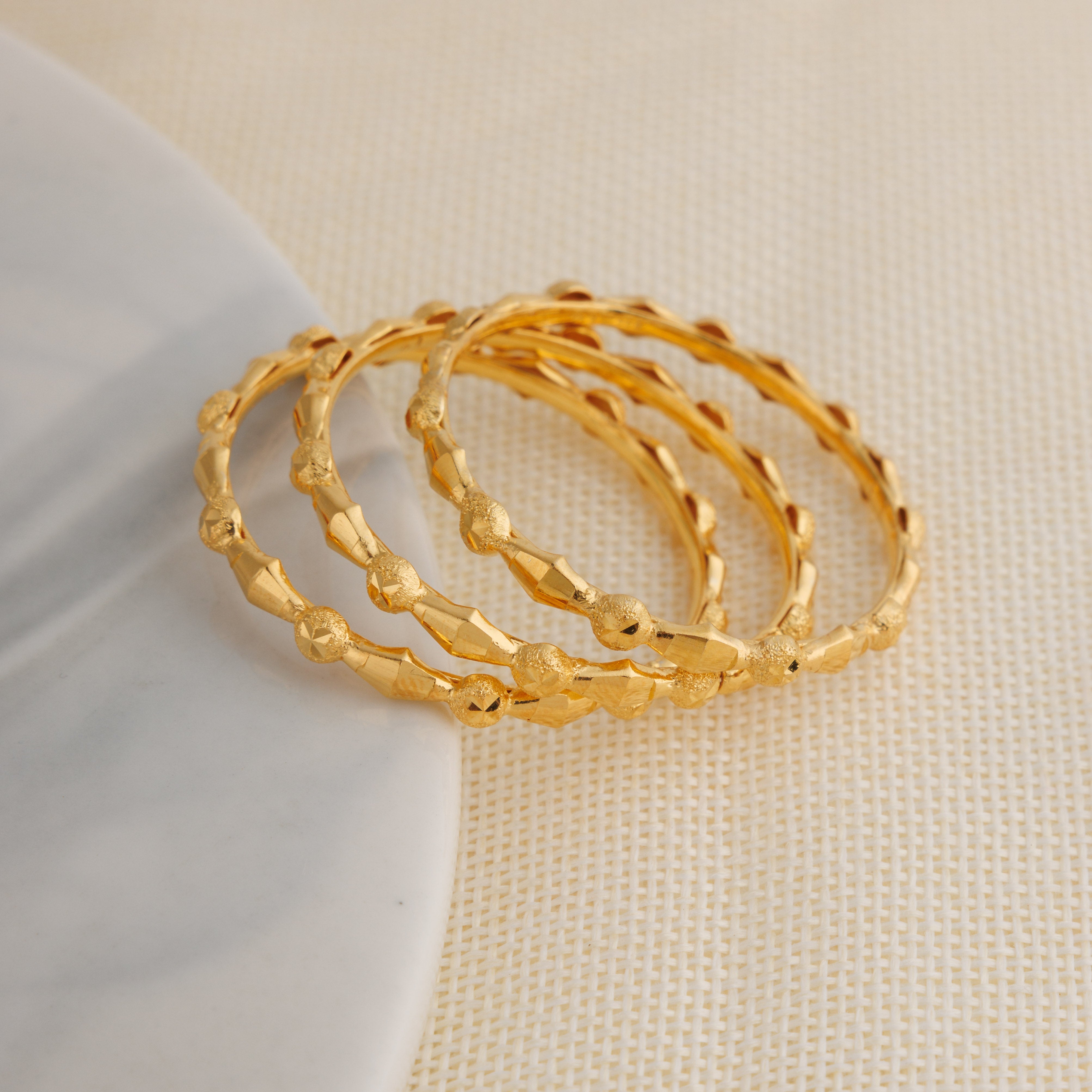 Kid's Bangles (D18-N) - Silver 925 & Gold Plated